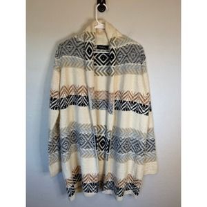 Papillion | Acrylic Cream and Multi-Color and Multi-Design Cardigan Size Small